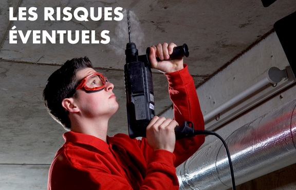 Risques éventuels pour le port de lunettes de protection