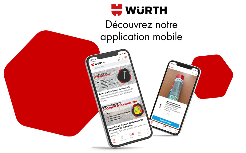 L’application mobile Würth vous accompagne partout et vous permet de gagner du temps au quotidien !