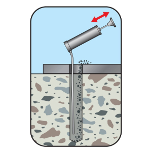 Nettoyage du trou percé avec une pompe soufflante Würth