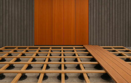 Construction d'une terrasse en bois sur plot Würth